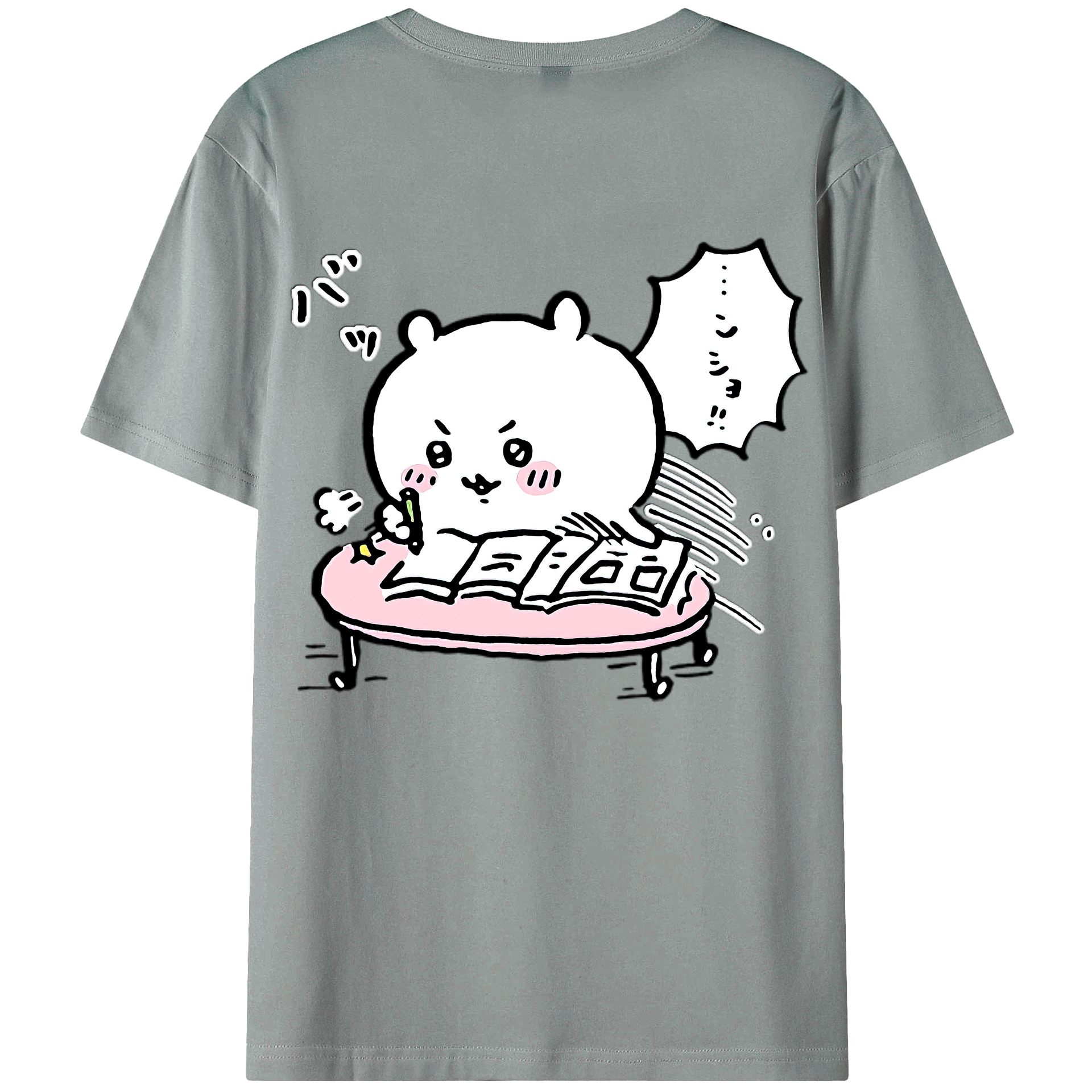 （画像用） ちいかわ ちいかわ Chii-kawa chiikawa 綿100％ メンズ半袖Tシャツ（バックプリント） 通気性